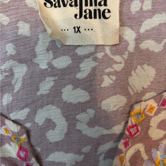 Savanna Jane Floral Embroidered Ruffle Sleeve Top - Picture 5 of 6